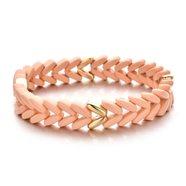 S0f2cb04d33d64fd99e39481afd951631C.webp New Design Leaf Feather White Colorful Ear of Wheat Bangle For Women Bohemian Elastic Bracelets For Women Beads Jewelry