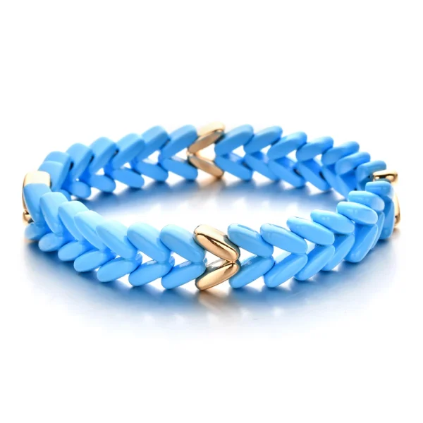 S17714fded7c545f09f4fd30a9ee85529V.webp New Design Leaf Feather White Colorful Ear of Wheat Bangle For Women Bohemian Elastic Bracelets For Women Beads Jewelry