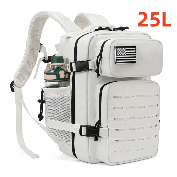 25L GYM Tactical Backpacks for Men Survival Laser Cut Molle Daypack Small Bug Out Bag Hunting Rucksack with Dual Cup Holders