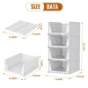 2/4pcs Stackable Foldable Wardrobe Storage Box Organiser, Plastic White Wardrobe Shelves, Suitable for Home, Bedroom, Kitchen