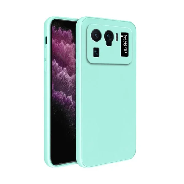 Original Soft Phone Case for Xiaomi 11 Ultra 11Ultra Pro Lite NE 5G Funda Candy Color Liquid Silicone Luxury Straight Edge Cover