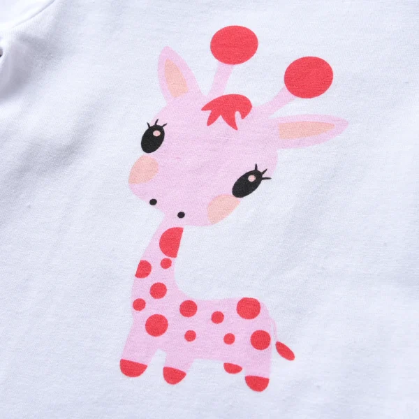 S59909d8e5c6d421ebae4b2a63969ae6bl-2.webp Newborn Baby Girl Clothes Long Sleeve Giraffe Print Romper Tops Dot Pants With Hat Infant Outfits Set