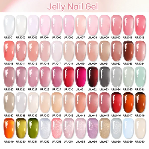 S895e85b4c46f4e59b47f6d4acd20795bL-1.webp UR SUGAR 15ml Jelly Milky White Translucent Color Gel Polish Semi Permanent UV Gel Nail Art Soak Off Gel Varnish Latest Fashion
