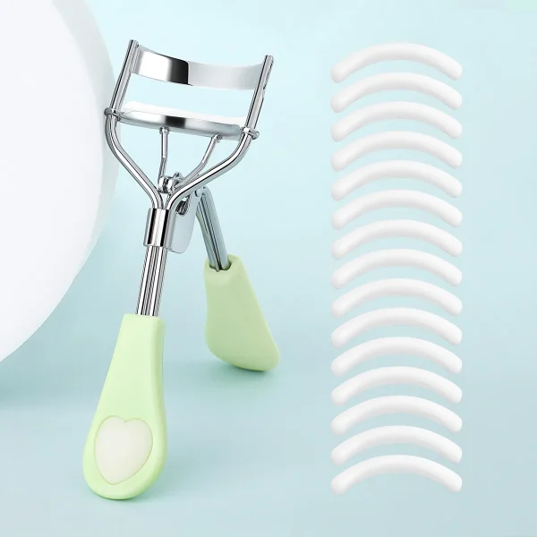 Sb7027abde2034dbe9d4fe580ac1f8f45q.webp Portable Eyelash Curler with 15 Silicone Pads and Stainless Steel Eyelash Curler, Used for Eyelash Extensions and Curling Tools