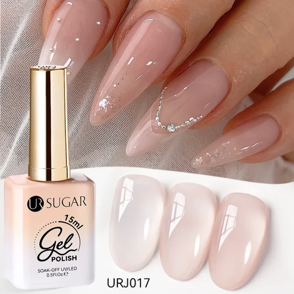 Scc8ac14e38bf4a87bf20d05c4f41a9c8q-1.webp UR SUGAR 15ml Jelly Milky White Translucent Color Gel Polish Semi Permanent UV Gel Nail Art Soak Off Gel Varnish Latest Fashion