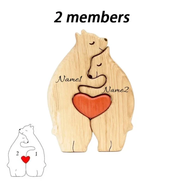Scd2c29c94a8145f5aad2f165a5444333x.webp Art Wooden Bear Family Puzzle Personalized Name Custom Home Decor Thanksgiving Christmas Heartwarming Gift for Baby Mom
