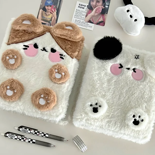 Sd42e0c01af864693bca96f41e3f08ef0E.webp A6 Binder Photocard Holder Cute Plush Dog Cat Photo Album Kpop Idol Photocards Collect Book Student School Notebook Stationery