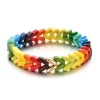 Sdb1b2381d4494e928d7b514268c9d607i.webp New Design Leaf Feather White Colorful Ear of Wheat Bangle For Women Bohemian Elastic Bracelets For Women Beads Jewelry